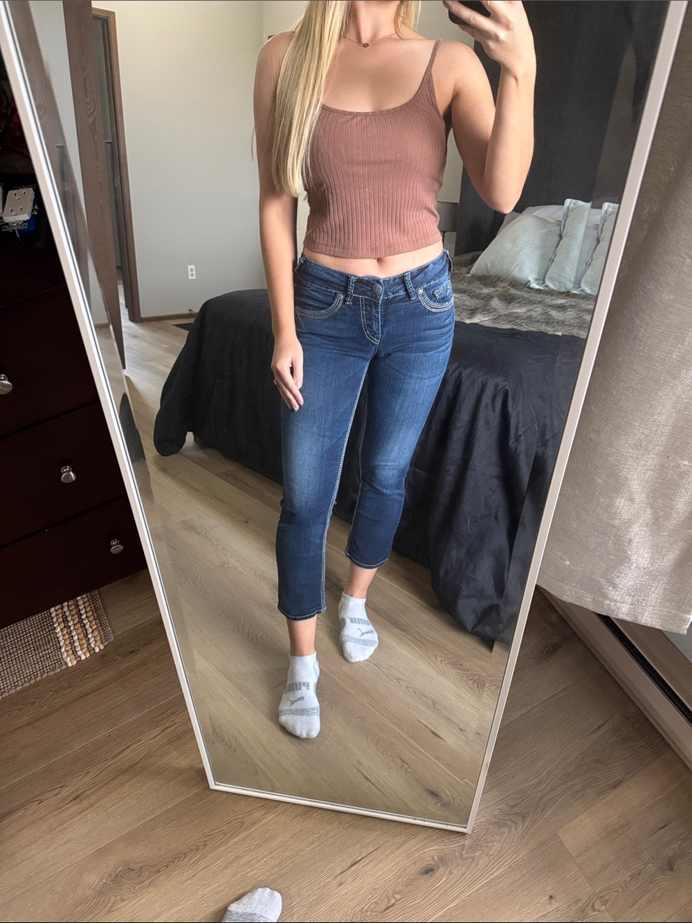 Silver Cropped Skinny Jeans - Suki